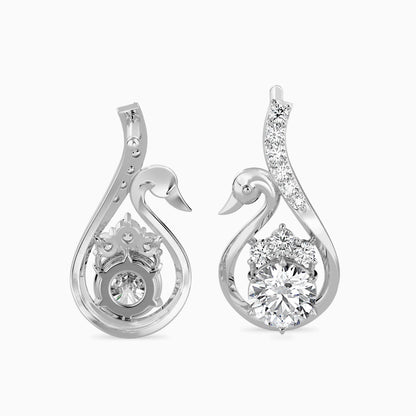 Swan Pear Drop Earrings