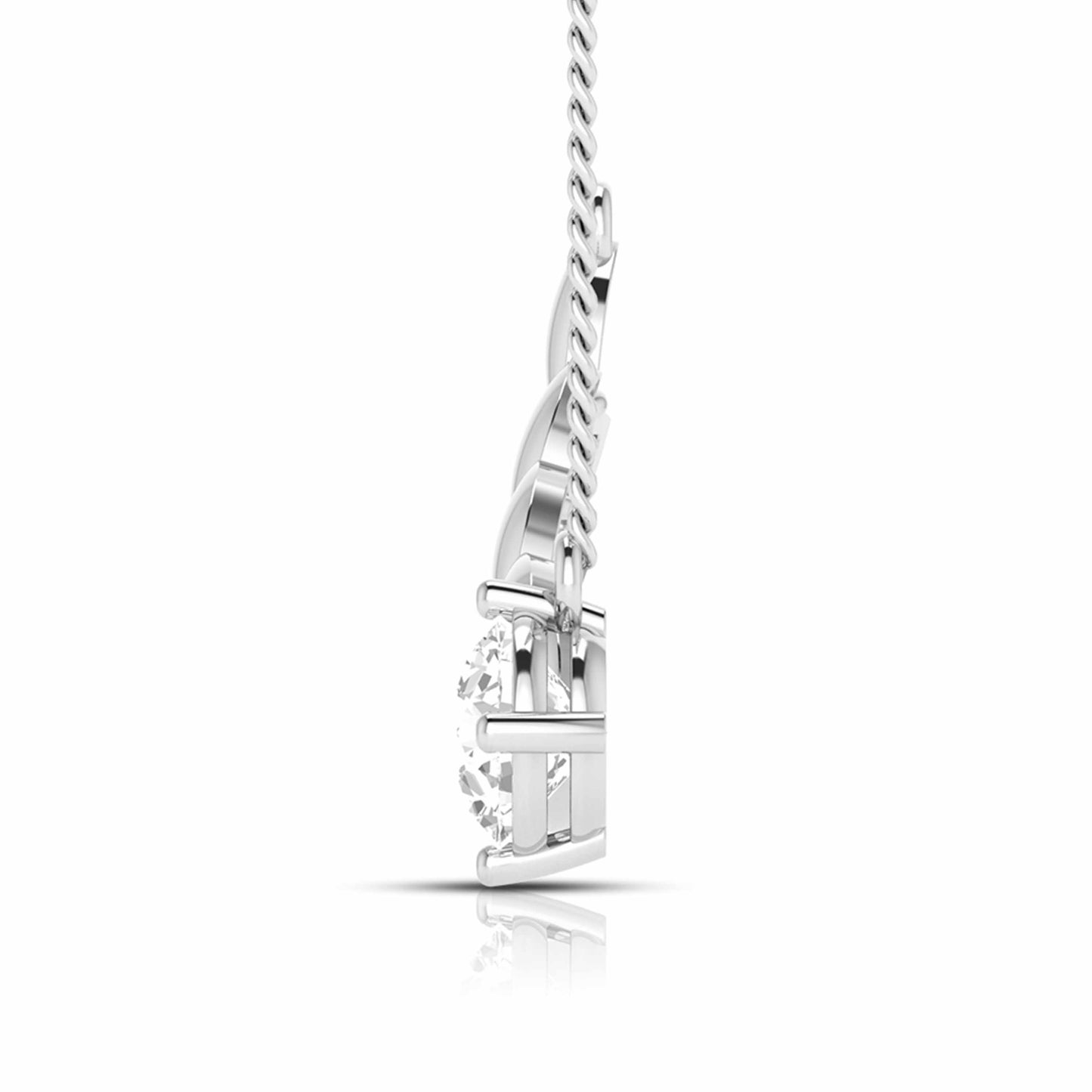 Wheat Leaf Solitaire Necklace