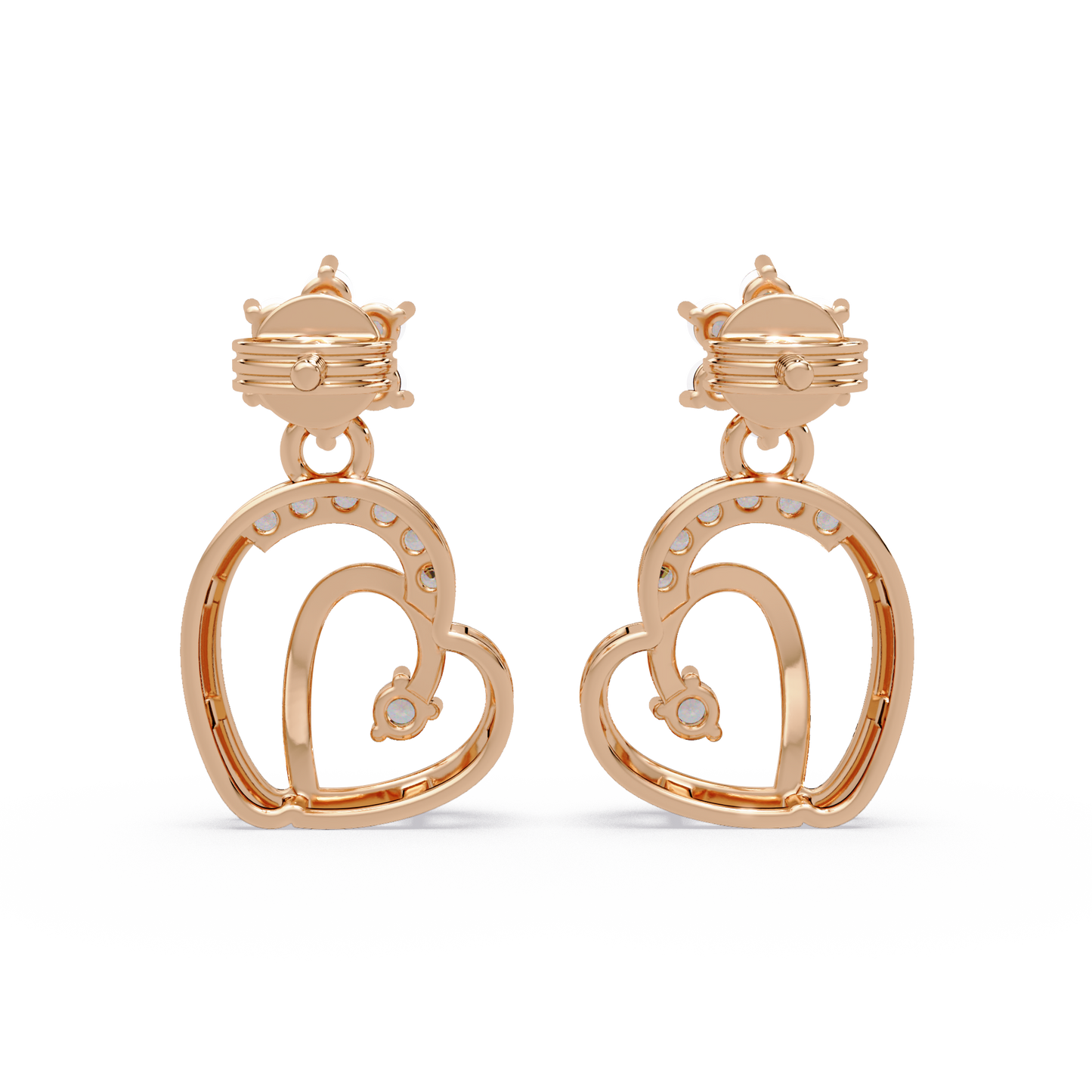 Star Heart Drop Earrings