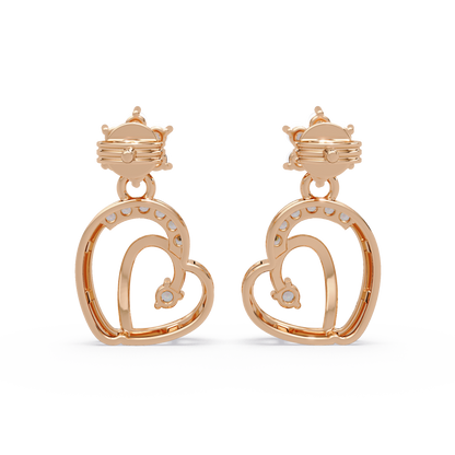 Star Heart Drop Earrings