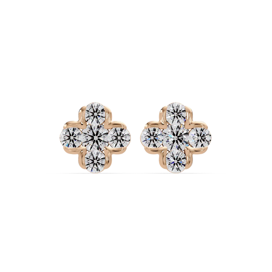 Blossoming Quatrefoil Cluster Earrings - Origine Diamonds lab-grown diamond jewellery