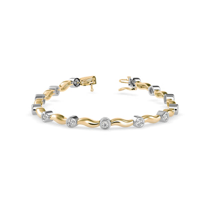 Wave Bezel Diamond Bracelet
