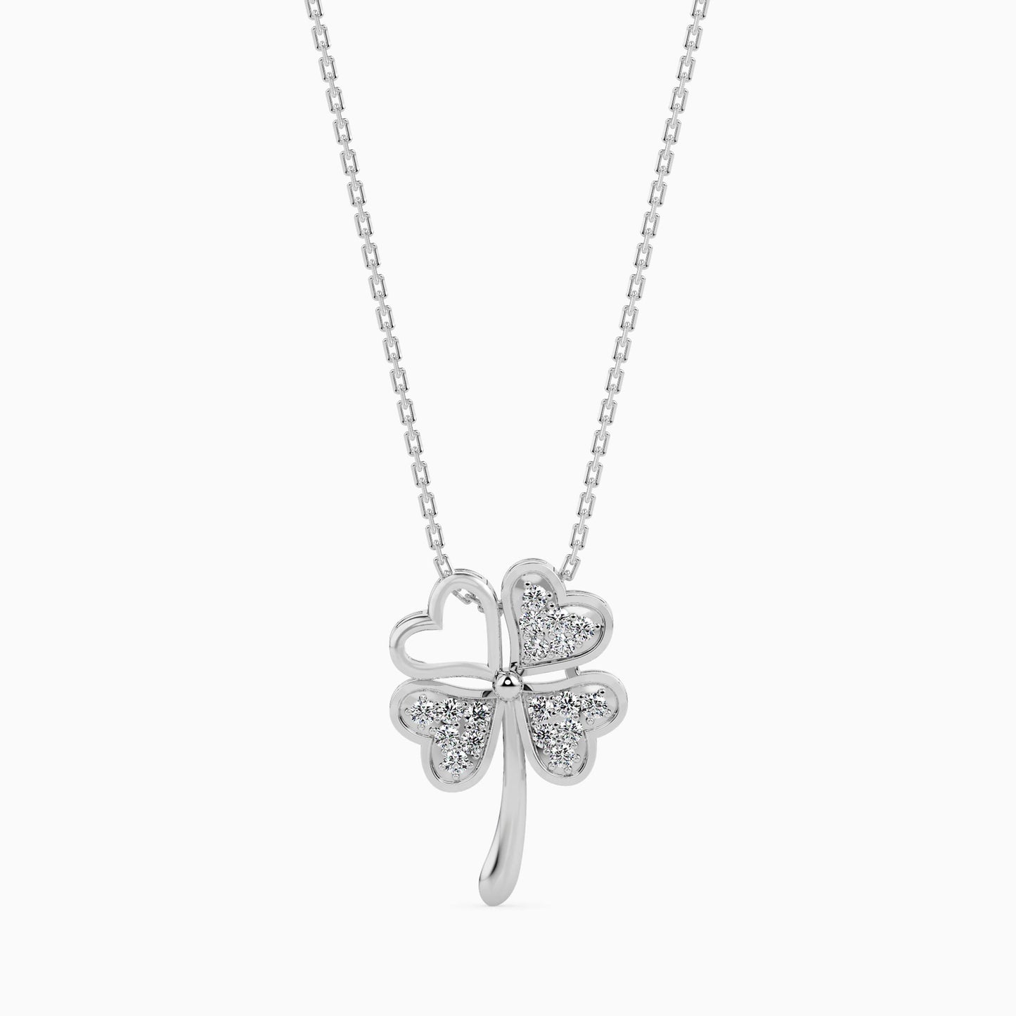 Lucky Clover Solitaire Pendant