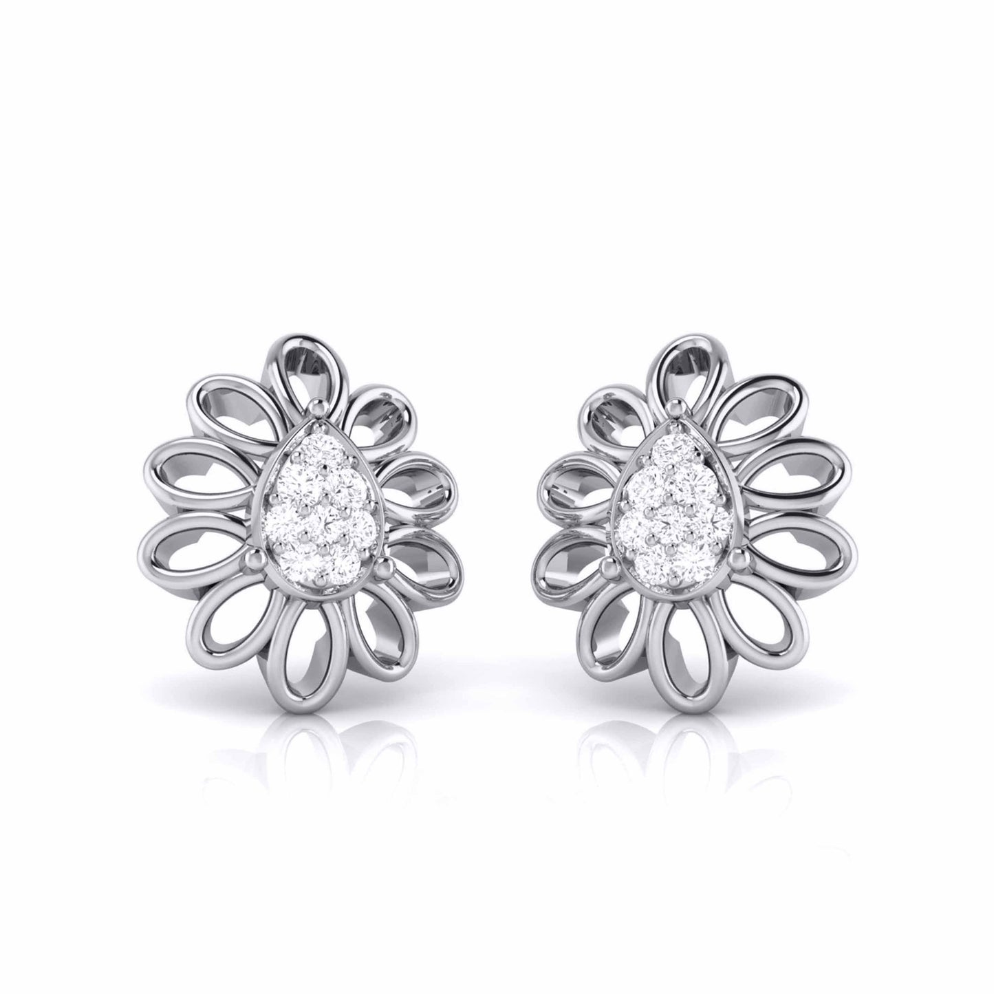 Pear Blossom Diamond Earrings