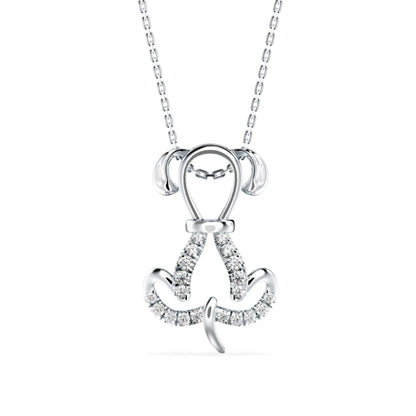 Swirl Ribbon Bow Pendant
