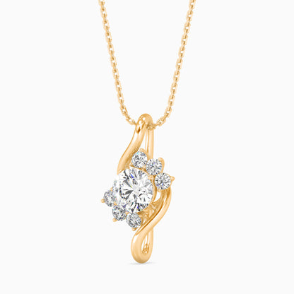 Swirl Accent Solitaire Pendant