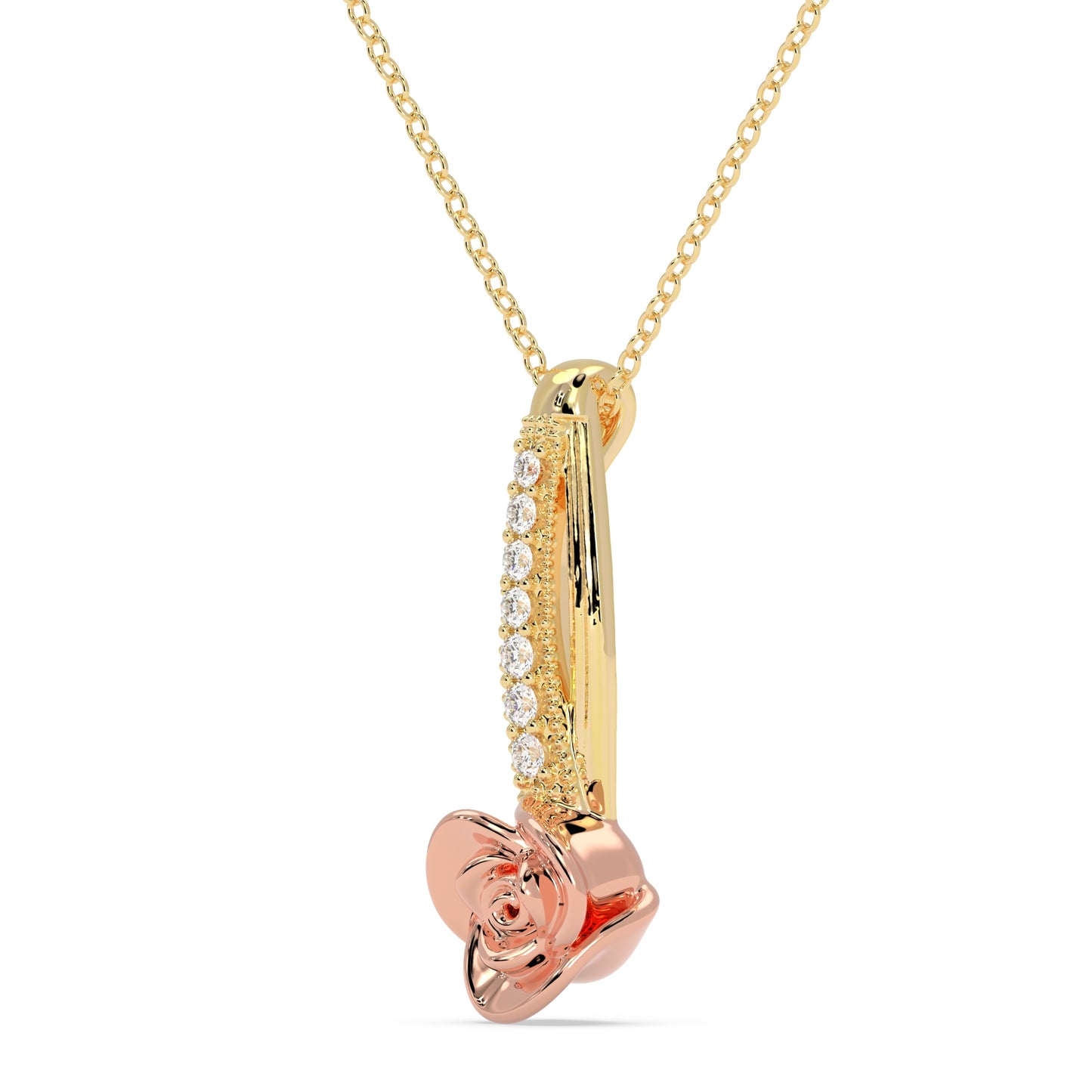 Rose Drop Diamond Pendant
