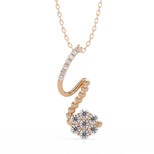 Swirl Blossom Drop Pendant - Origine Diamonds lab-grown diamond jewellery