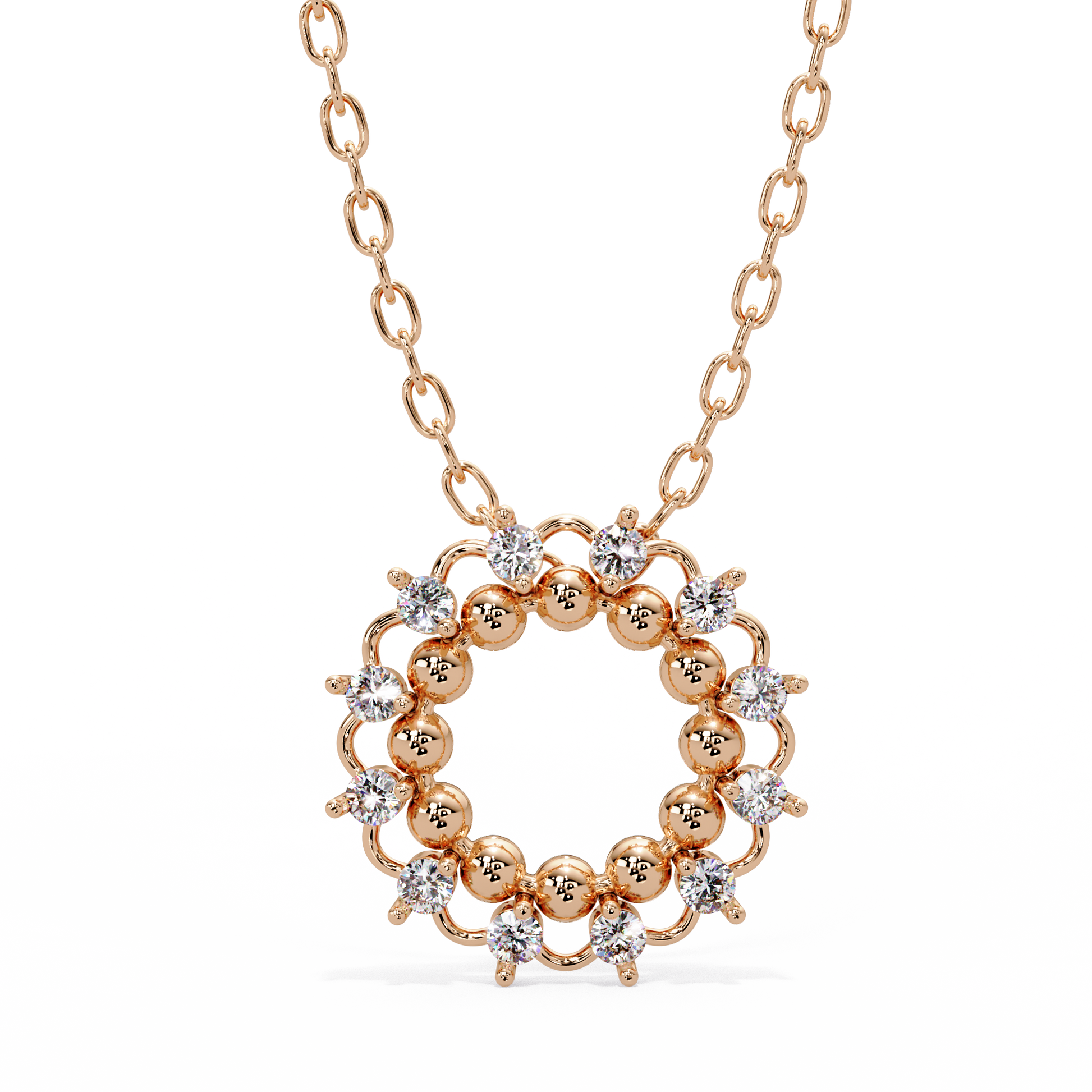 Floral Wreath Circle Pendant - Origine Diamonds lab-grown diamond jewellery