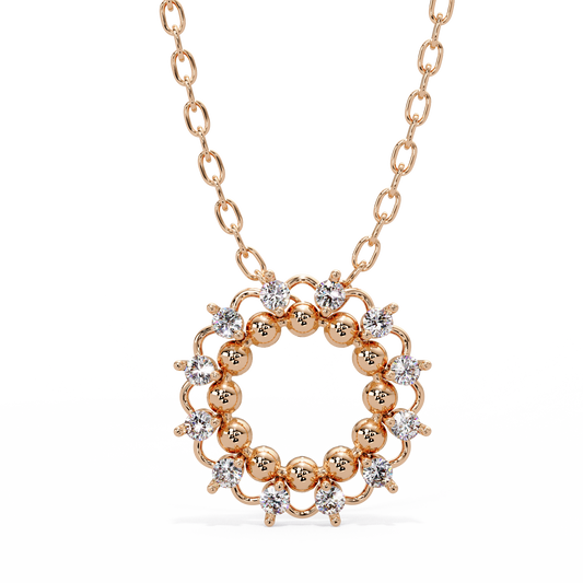 Floral Wreath Circle Pendant - Origine Diamonds lab-grown diamond jewellery