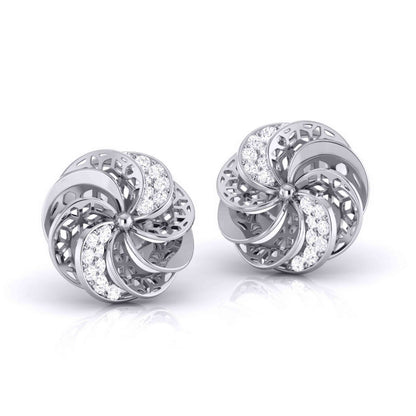 Rose Pinwheel Diamond Studs
