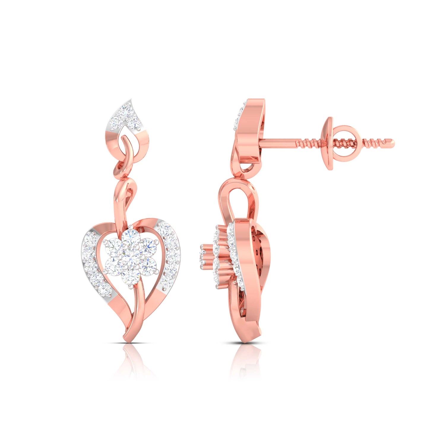 Heart Swirl Blossom Earrings