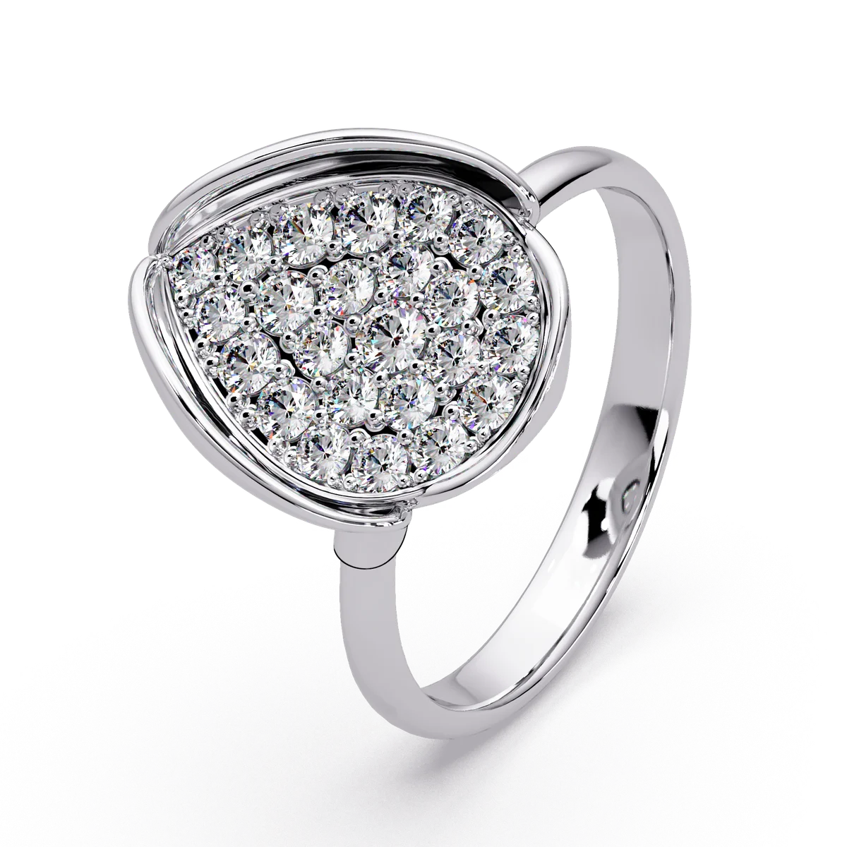 Cushion Cluster Pave Ring