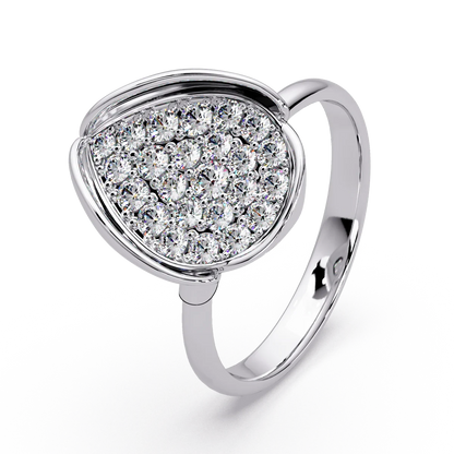 Cushion Cluster Pave Ring