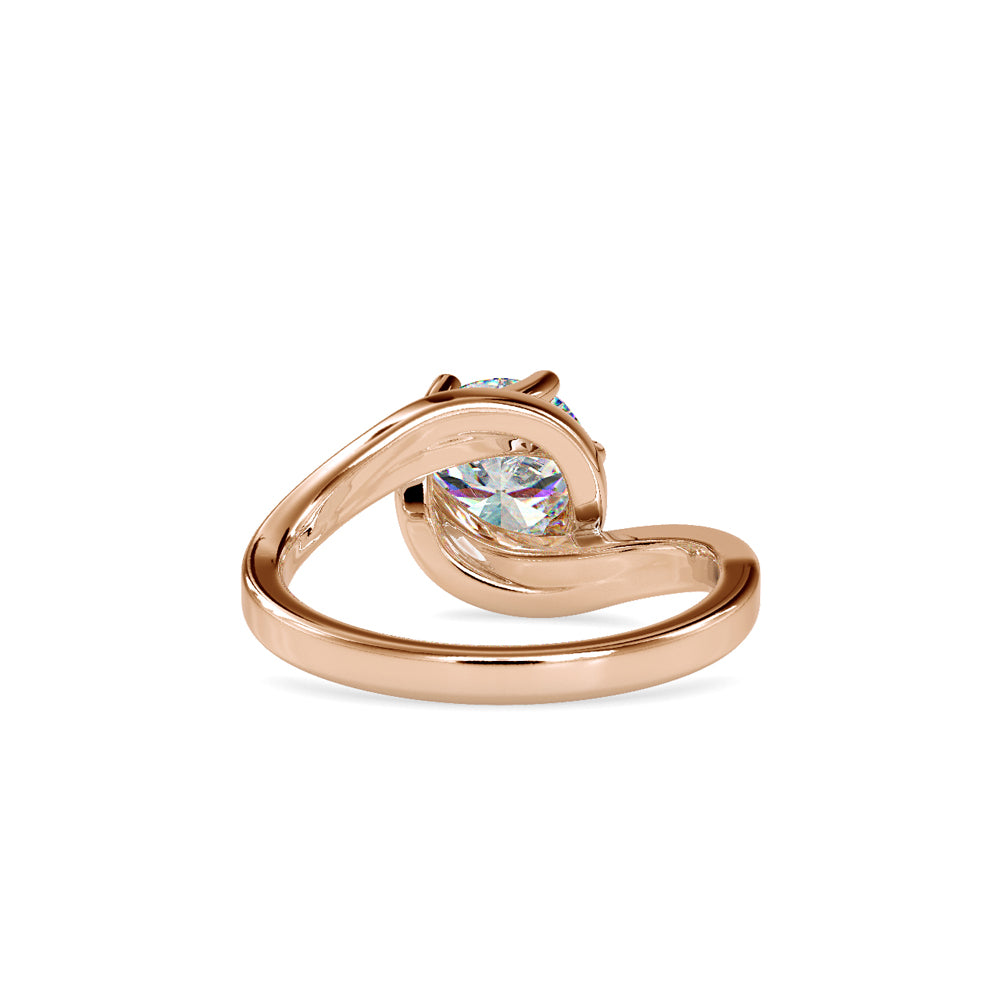 Twisted Leaf Solitaire Ring