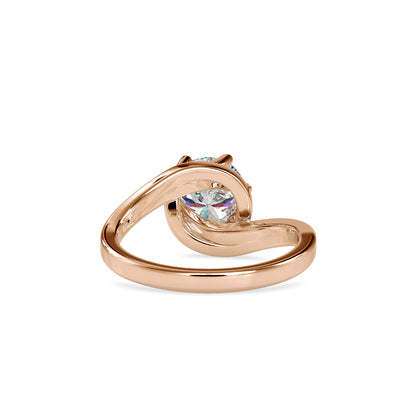 Twisted Leaf Solitaire Ring