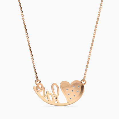 Heart & Love Script Necklace