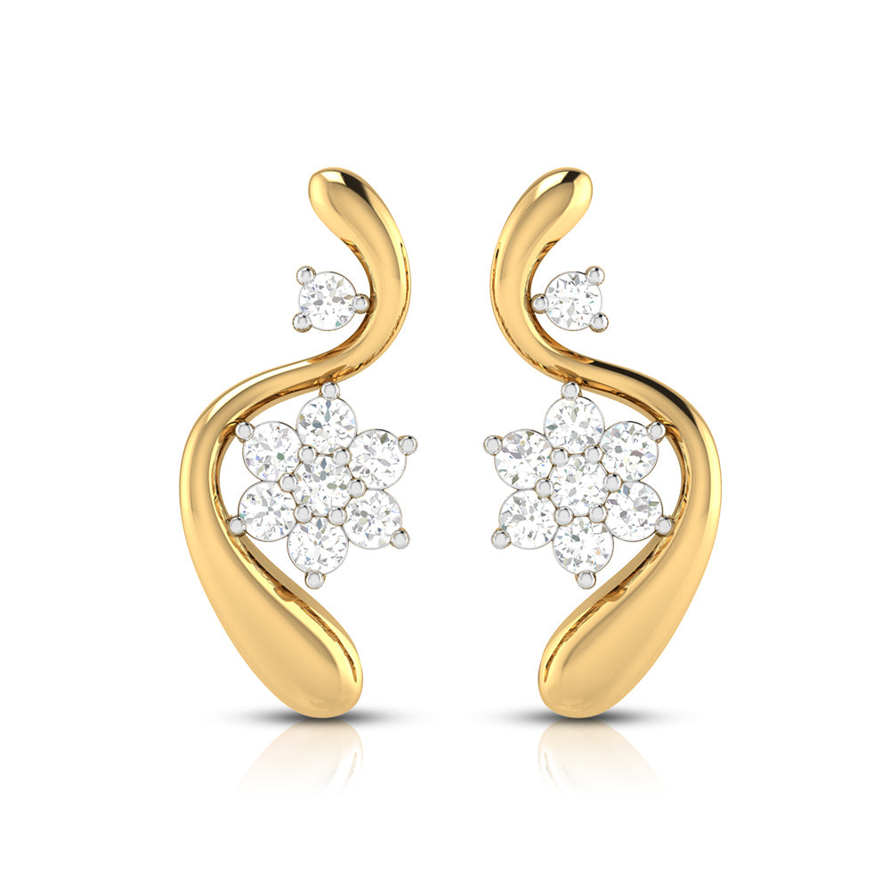 Swirl Floral Cluster Earrings