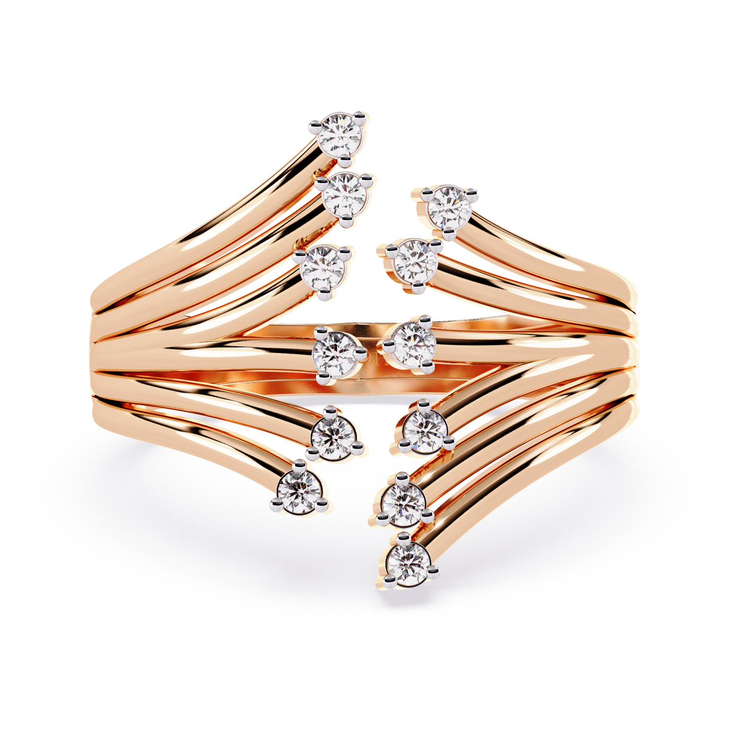 Scattered Multi-Row Ring - Origine Diamonds lab-grown diamond jewellery