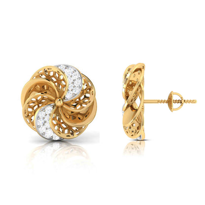 Rose Pinwheel Diamond Studs