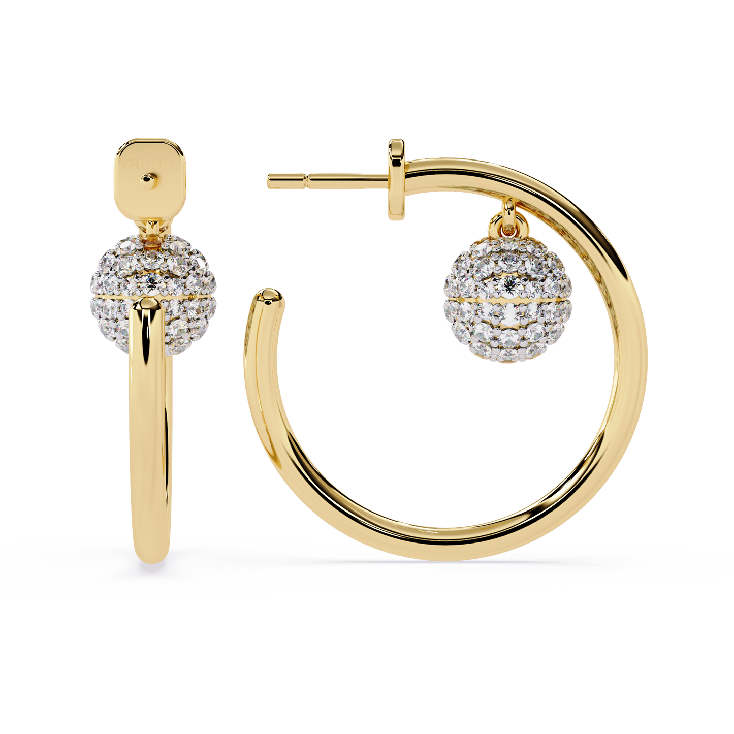 Pavé Sphere Hoop Earrings