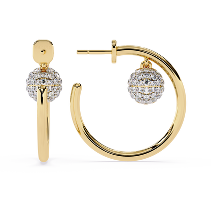 Pavé Sphere Hoop Earrings