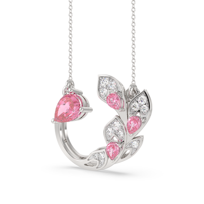 Pink Petal Leaf Necklace