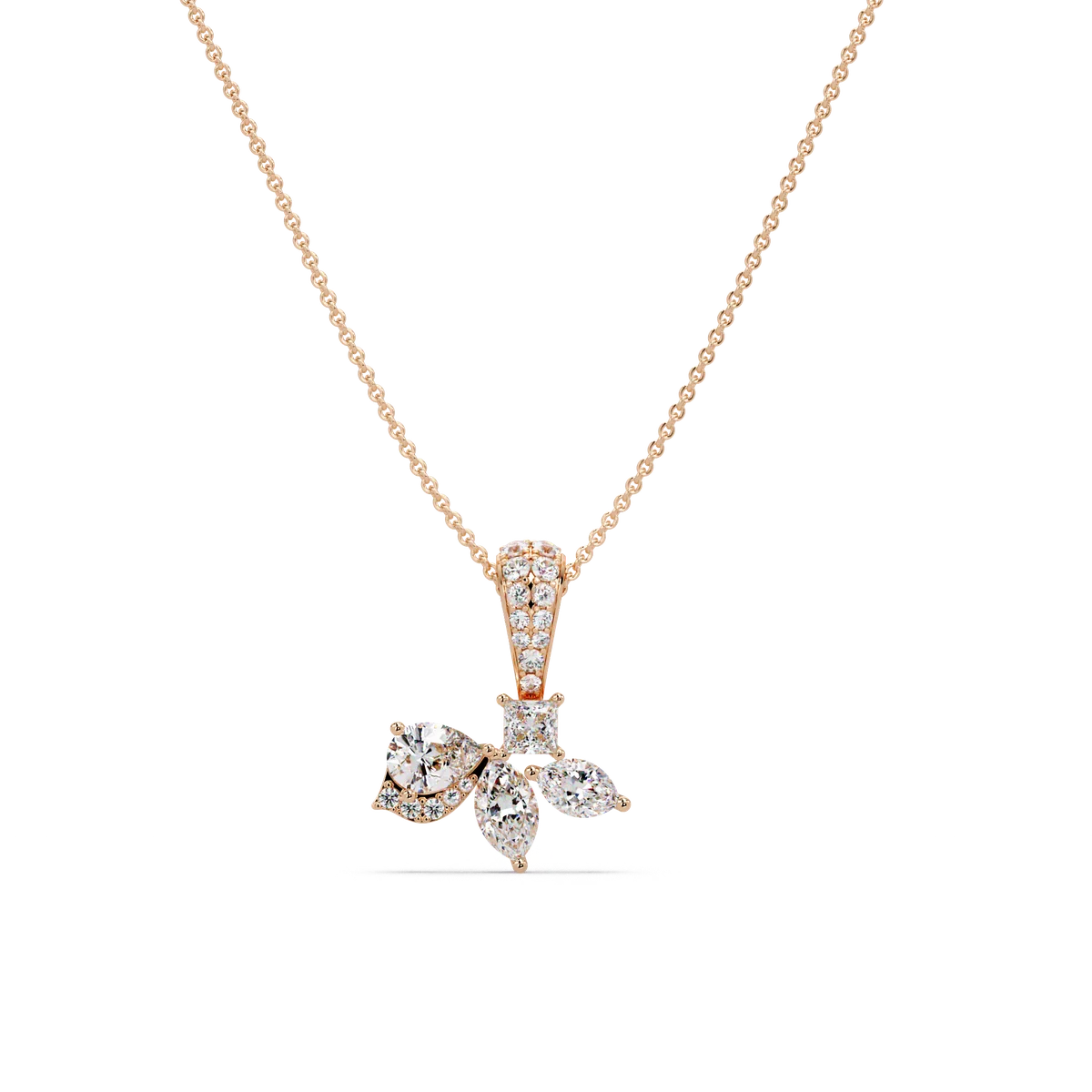 Falling Petal Garden Chain Pendant - Origine Diamonds lab-grown diamond jewellery