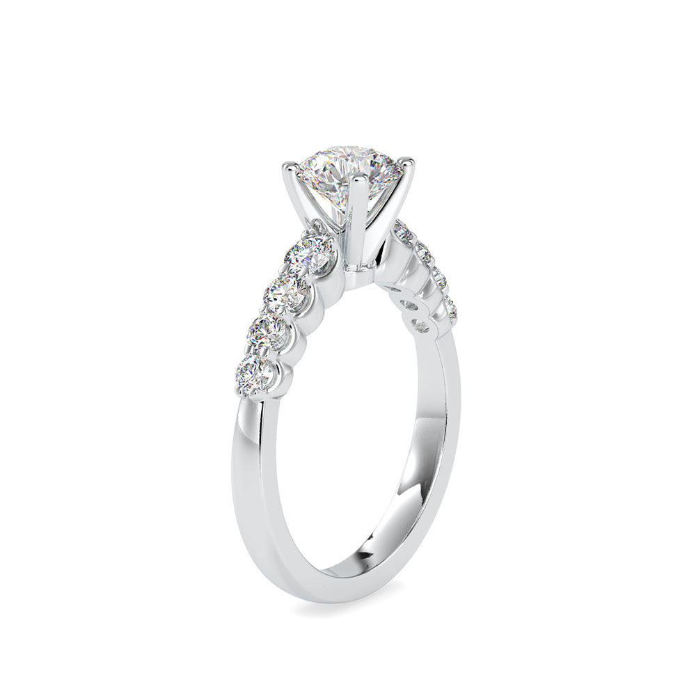 Graduated Accent Solitaire Ring