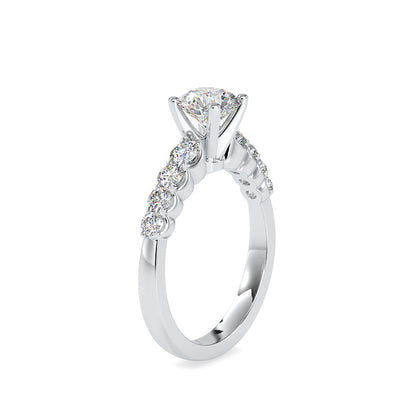 Graduated Accent Solitaire Ring