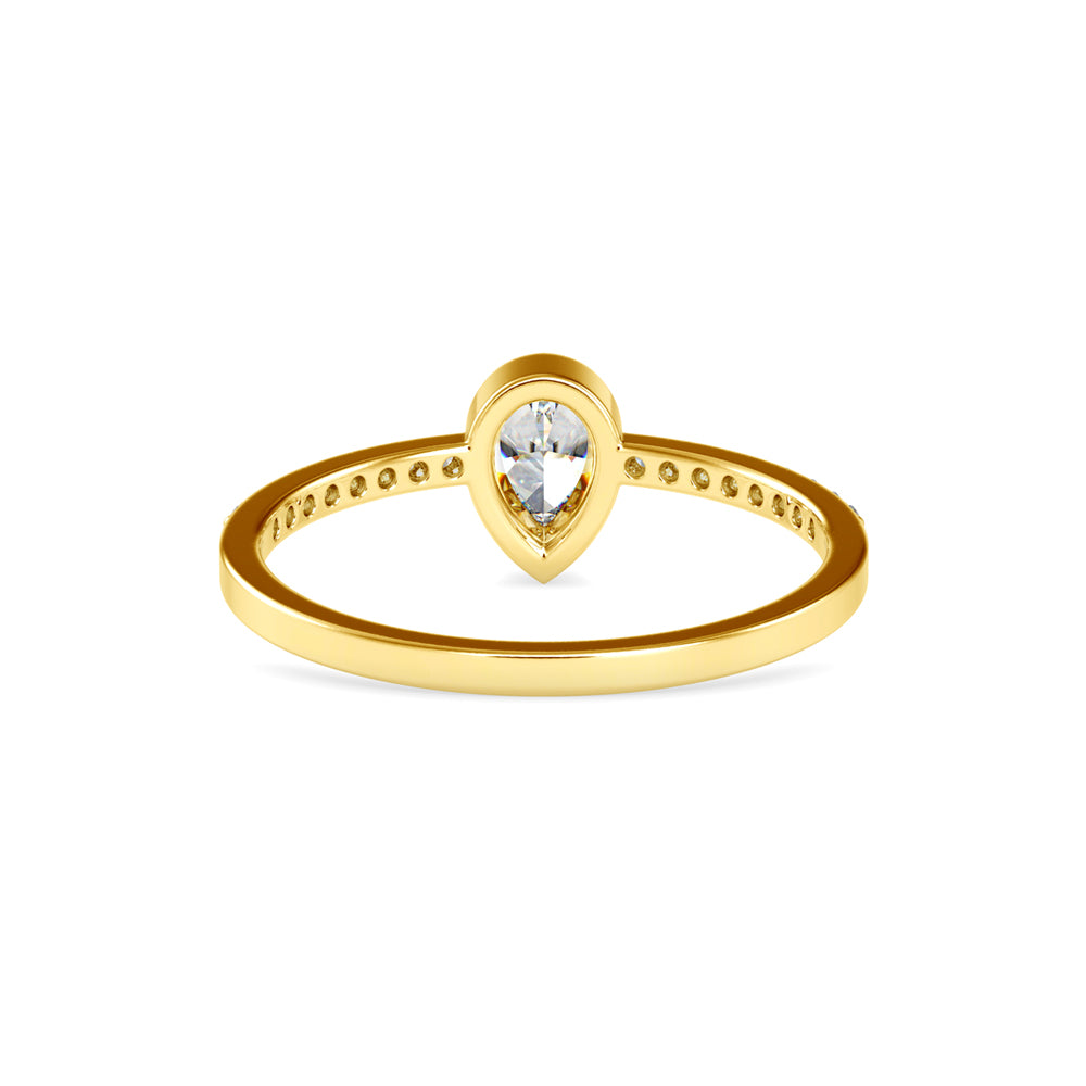Pear Solitaire Pavé Ring