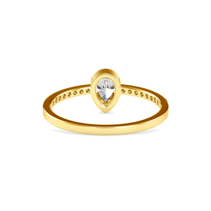 Pear Solitaire Pavé Ring