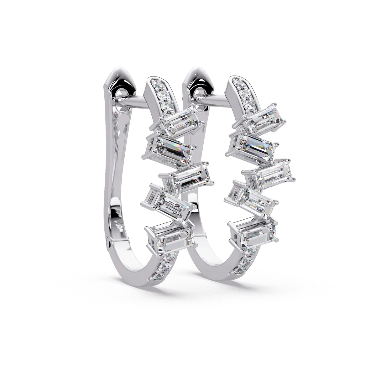 Scattered Baguette Confetti Earrings - Origine Diamonds lab-grown diamond jewellery