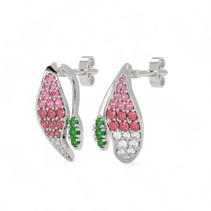 Pink Petal Gemstone Earrings
