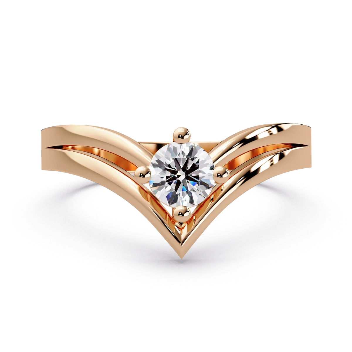 Chevron Peak Solitaire Ring - Origine Diamonds lab-grown diamond jewellery