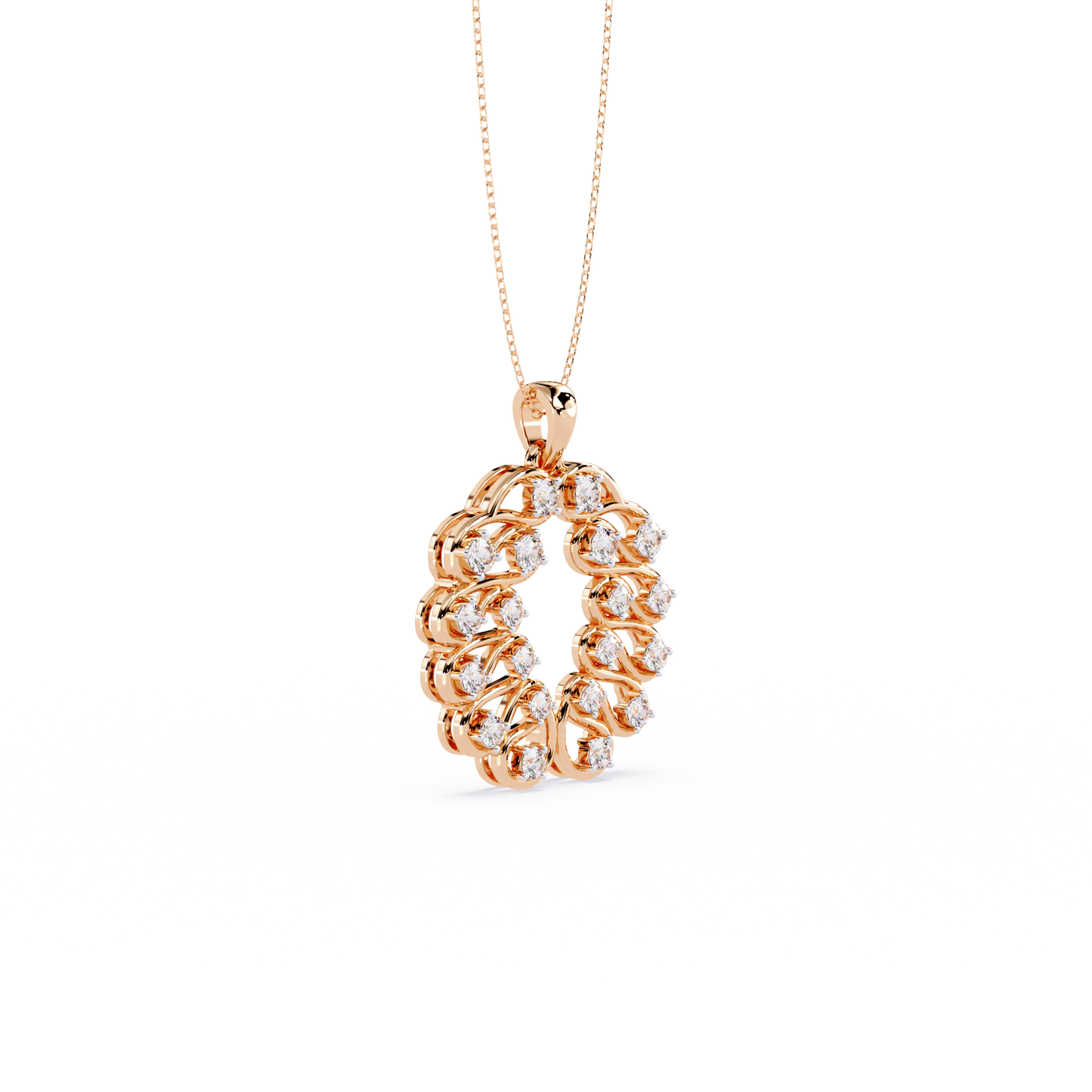 Leaf Wreath Diamond Pendant