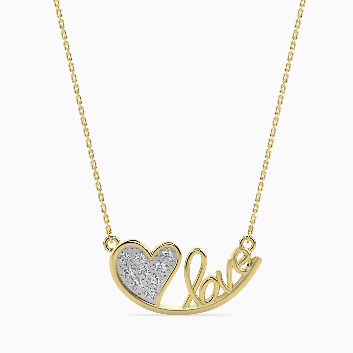 Heart & Love Script Necklace