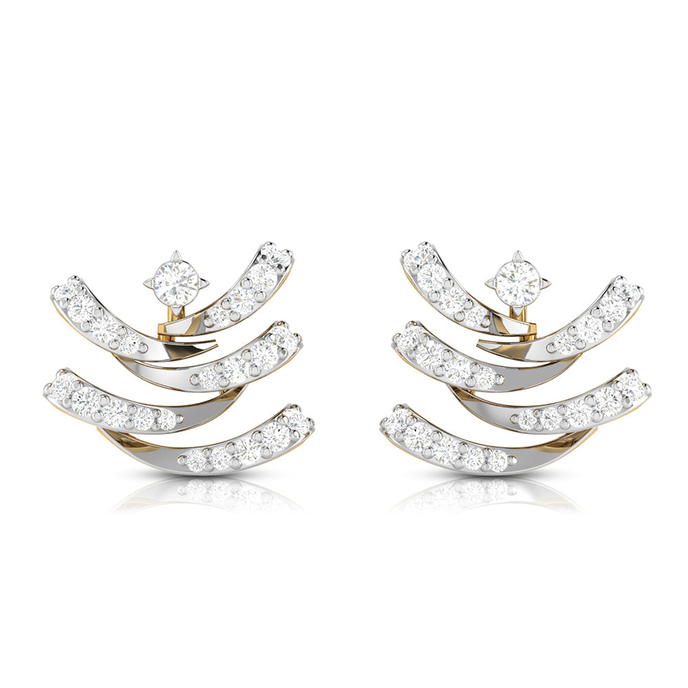 Layered Chevron Diamond Earrings