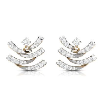 Layered Chevron Diamond Earrings