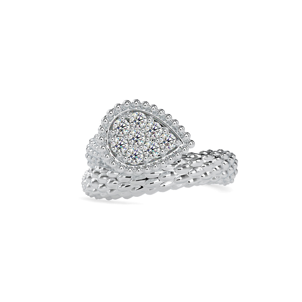Beaded Bypass Cluster Ring