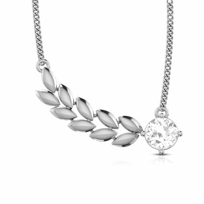 Wheat Leaf Solitaire Necklace