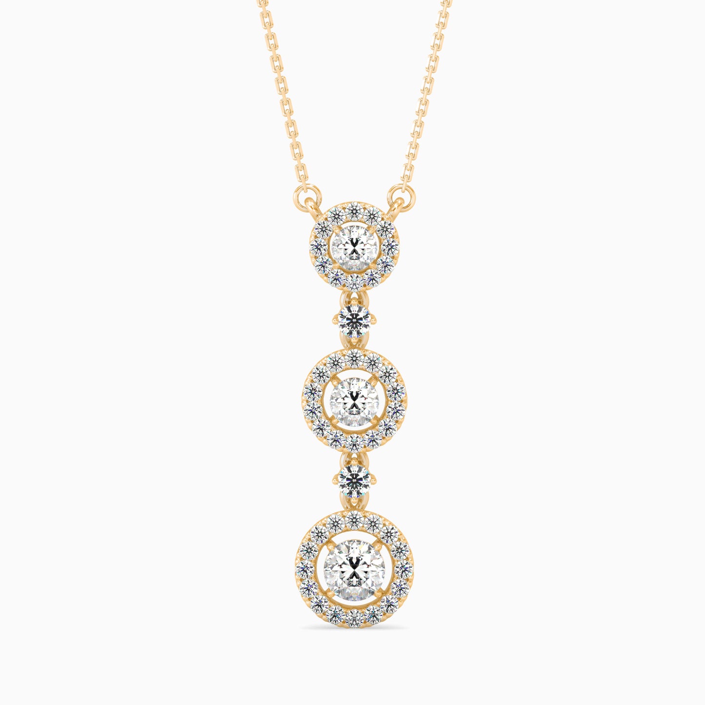Triple Halo Drop Pendant
