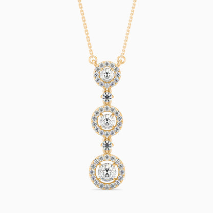 Triple Halo Drop Pendant