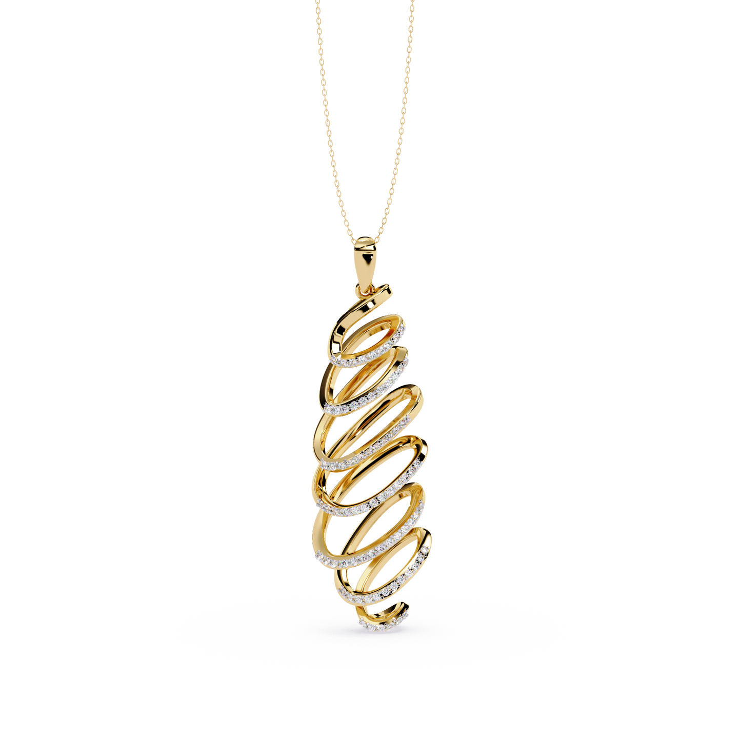 Spiral Cage Diamond Pendant - Origine Diamonds lab-grown diamond jewellery