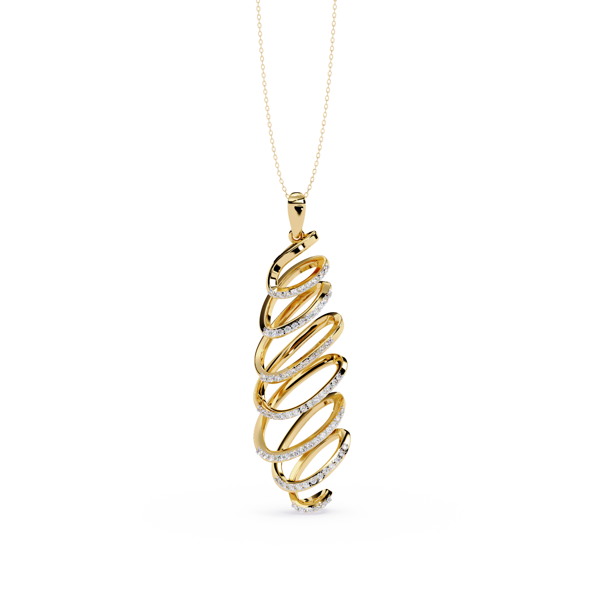 Spiral Cage Diamond Pendant - Origine Diamonds lab-grown diamond jewellery