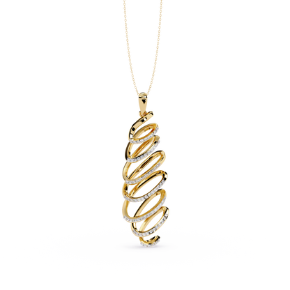 Spiral Cage Diamond Pendant - Origine Diamonds lab-grown diamond jewellery