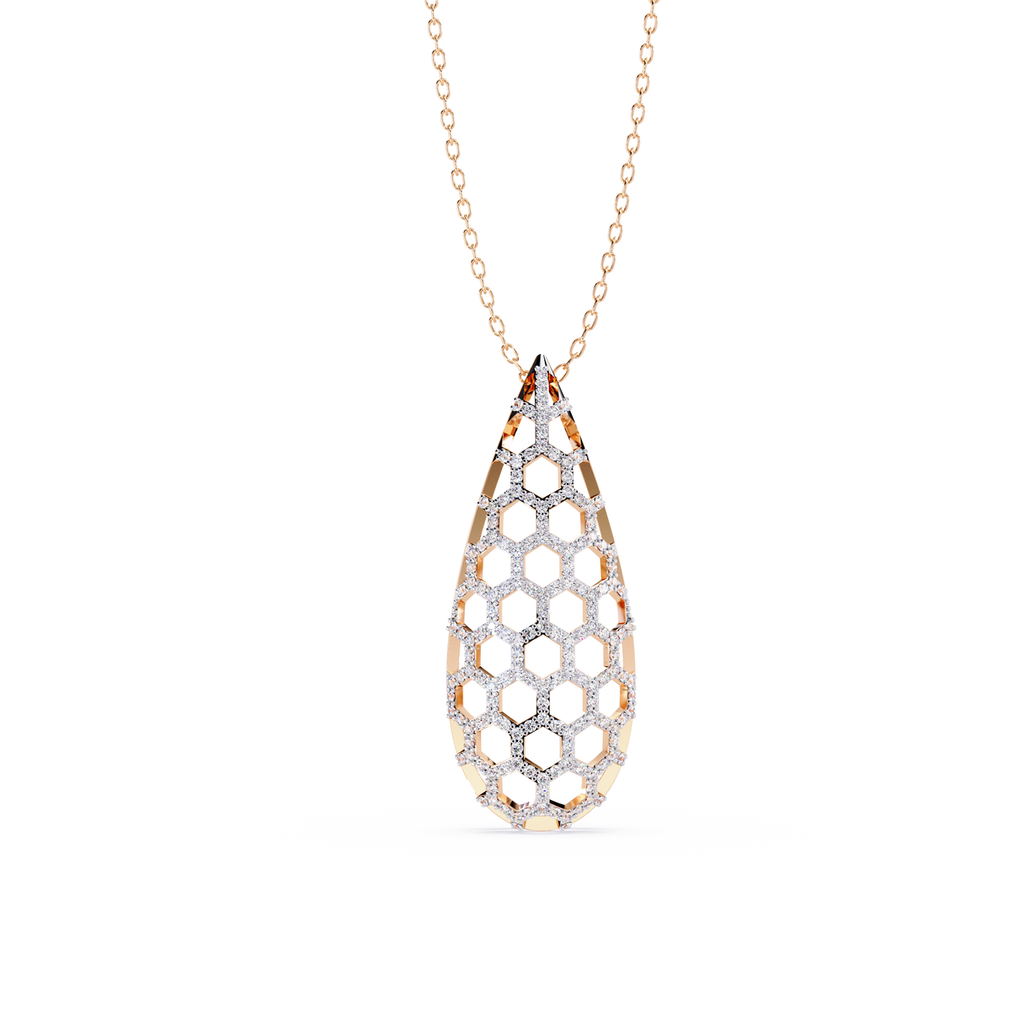 Honeycomb Teardrop Pendant