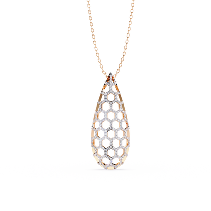 Honeycomb Teardrop Pendant