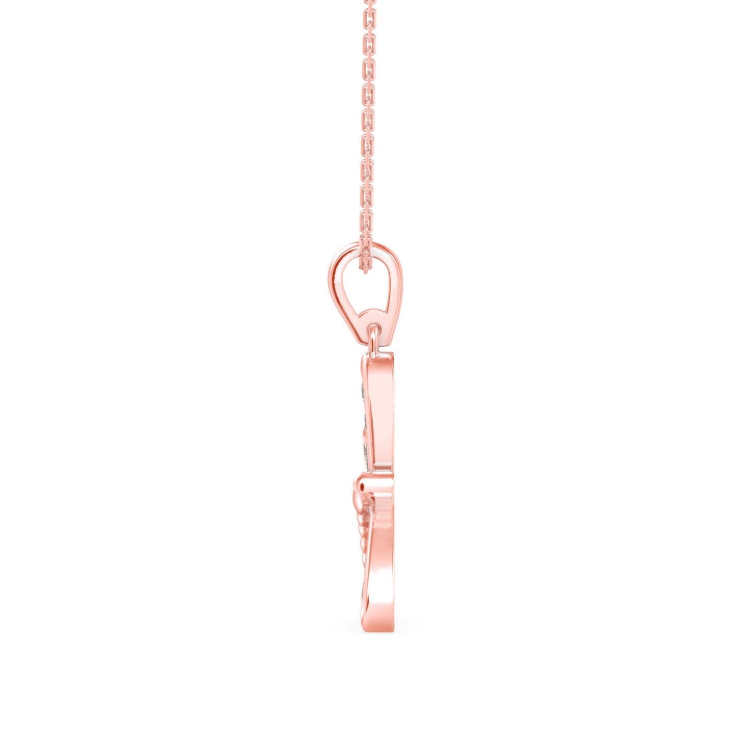 Rose Dragonfly Diamond Pendant