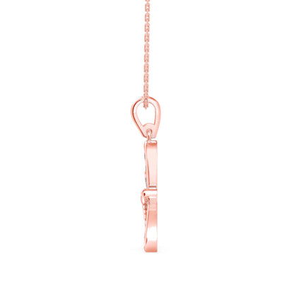 Rose Dragonfly Diamond Pendant